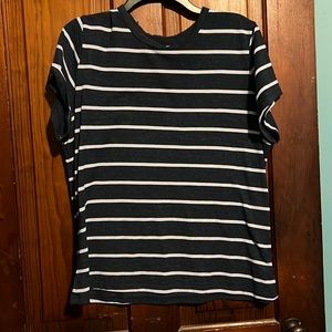 Navy blue stripe shirt